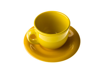cup and saucer isolated on the white