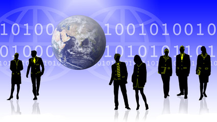 Fototapeta premium people and digital background