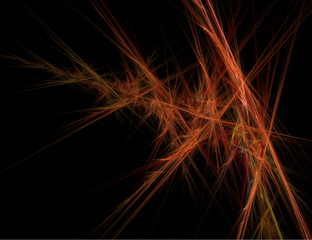 Line of orange Sparks going into infinity on black