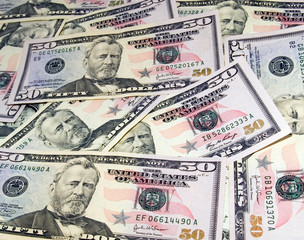 The 50 dollar notes background