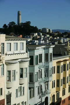 Houses on Russian Hill, San Francisco, California, USA.