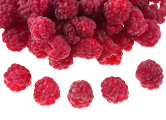 Fresh raspberry isolated on white background