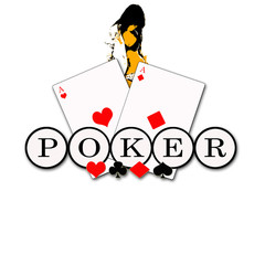 Poker game sexy logo illustration abstract background