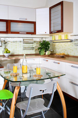 Detail interior modern kitchen with table