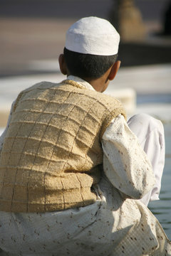 Muslim boy at Jama Masjid, Delhi, India