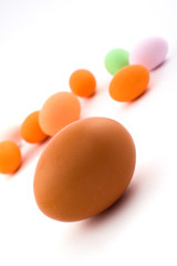 Egg with colored Easter eggs