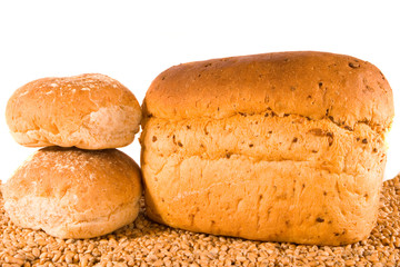 Two Rolls, Loaf and Wheat