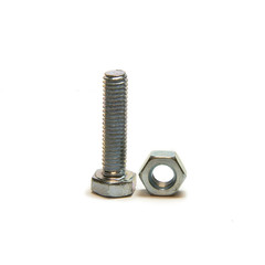 Head bolt and screw nut, close up