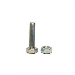 Head bolt and screw nut, close up