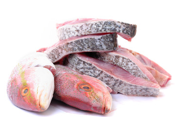 Fresh Fish from the Market on white background .