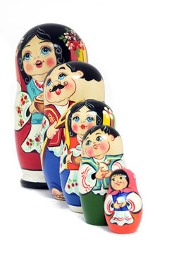 Russian Dolls family - isolated