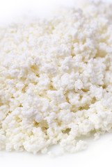 Soft cottage cheese close-up