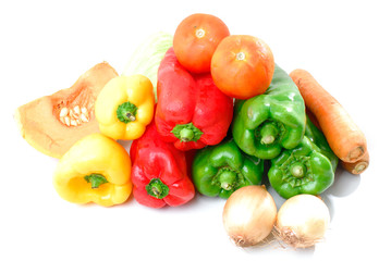 Fresh Vegetables from the market on white background .