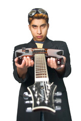 Fototapeta na wymiar Hispanic young man with guitar