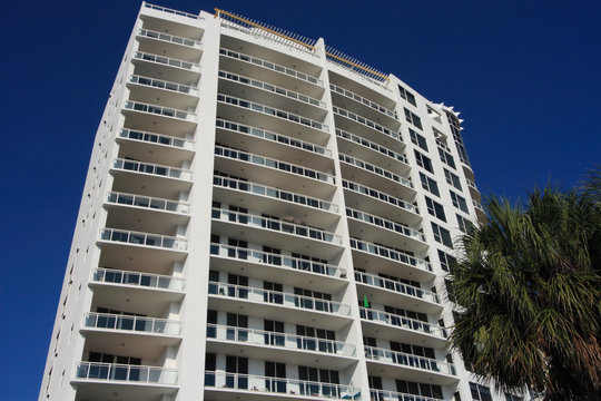 Tropical apartment building over looking the bay