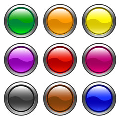 round web buttons with different shiny colors