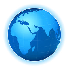 planet earth map from six views; illustration