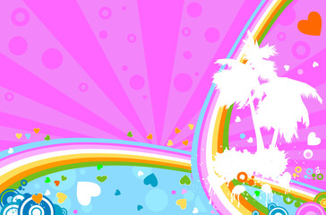 abstract design with rainbow