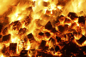 Burning coals background