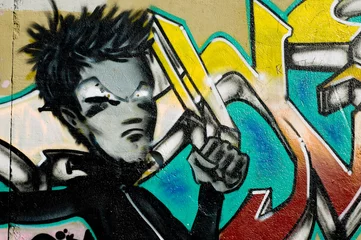 No drill blackout roller blinds Graffiti Boy graffiti