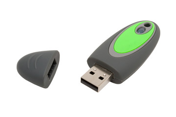 Usb flash drive in rubber coating isolated