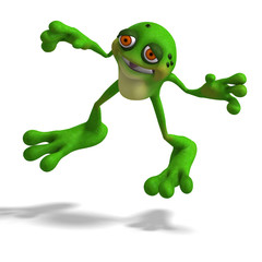 Cartoon Frog with funny Face.contains Clipping Path