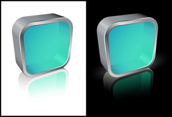 Icone de métal et de verre avec reflets