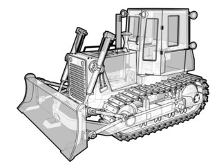 Schematic illustration of an earth moving vehicle. - 6284239