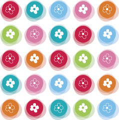 daisy fuzzy color dots (vector) - illustrated background