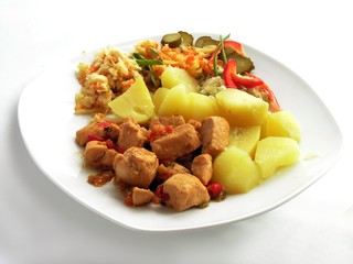 chicken goulash with vegetables for dinner 