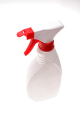Cleaning bottle isolated over white