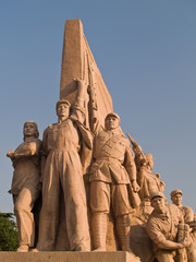 Fototapeta na wymiar Workers Statue at Tiananmen square in Beijing, China