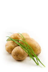 raw potatos with chives