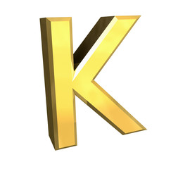 gold 3d letter K