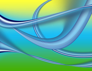 Abstract Computer Background in Yellow, Blue and Green