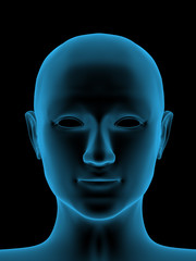 Transparent 3d head of the person - x-ray