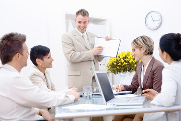 Staff meeting at office