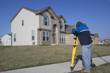 Residential Land Surveying - working with total station.