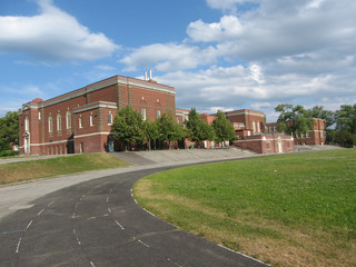 old school with track and playing field