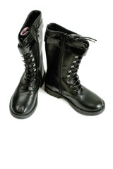 black boots oer white