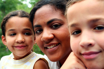 A mother with her children