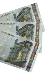 Fan of three notes of five euro