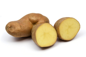 Potatoes on white