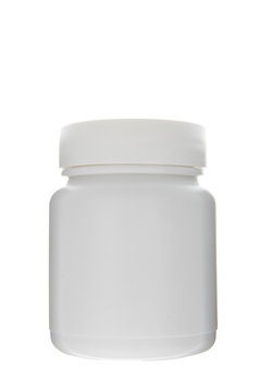 Can for pills isolated ower white background