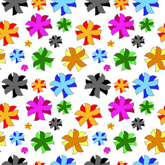 Vivid, colorful, repeating abstract flower background