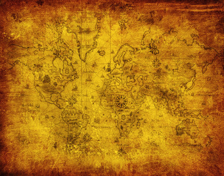 Fototapeta ancient map of the world.