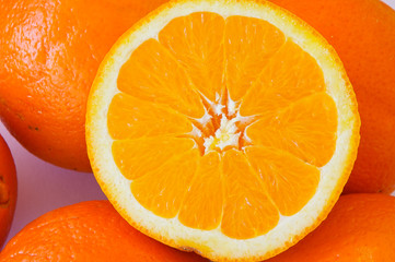 Photo of oranges a over white background
