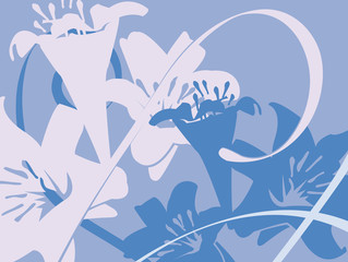 Fototapeta na wymiar bouquet de lis bleus