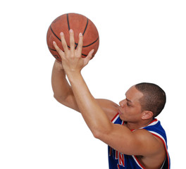homme shootant au basket