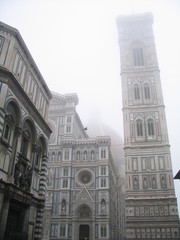 piazza del duomo in the mist, florence